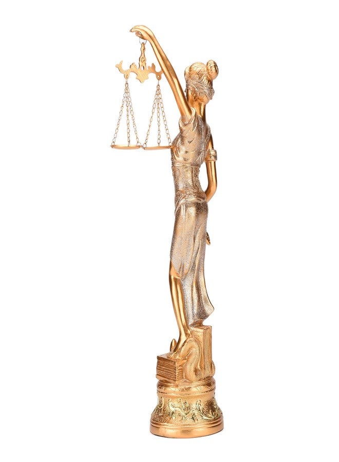 BRABUD Resin Lady Justice Statue Greek Roman Goddess of Justice 14.3''(H) Law Statue Office Bookshelf Study Decor -Blindfold, Beam Balance, and Sword TQGJBS410 - Image 4